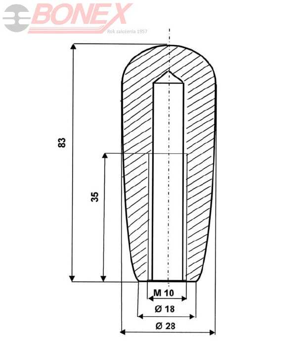 Gałka owalna długa B28