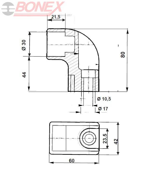 Uchwyt rączki przemysłowej Ø30