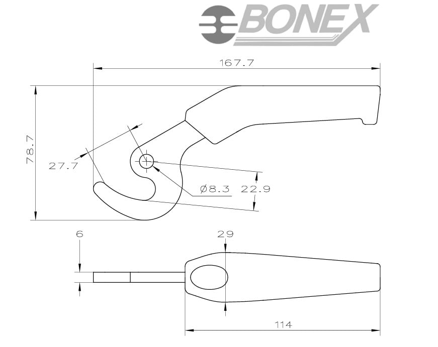 Rączka drzwiczek A4 - BONEX