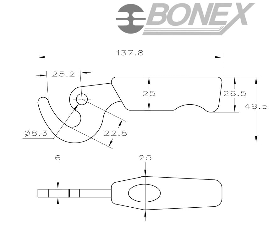 Rączka drzwiczek A6 - BONEX