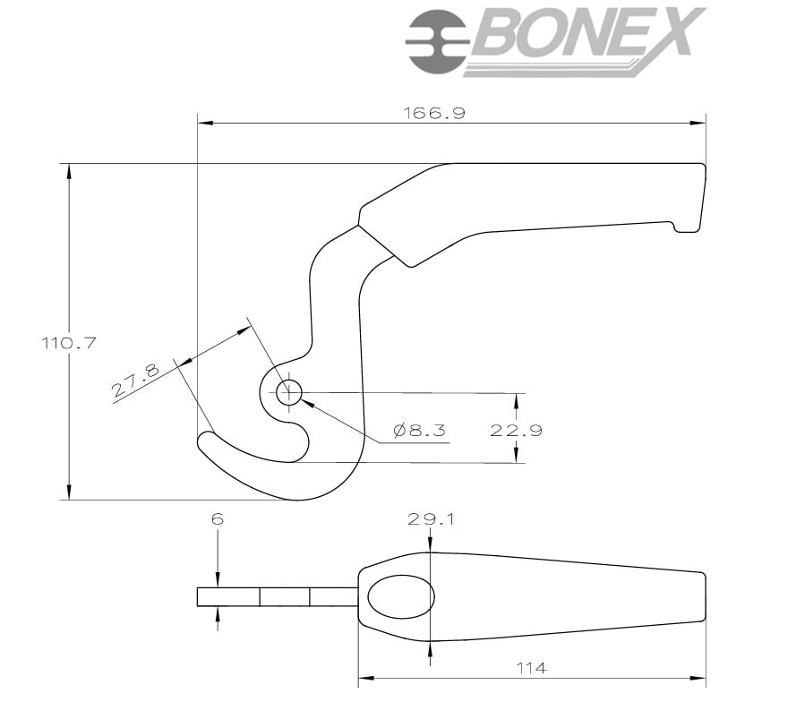 Rączka drzwiczek A7 - BONEX